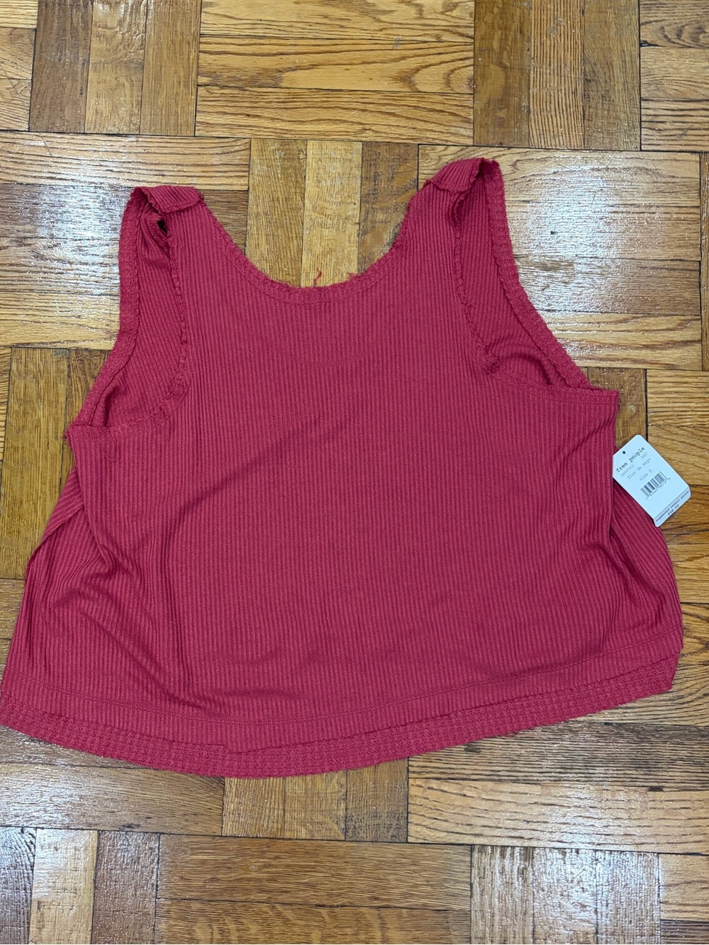 Free People Ribbed Scoop Crop Tank - Red Pink color size S NWT